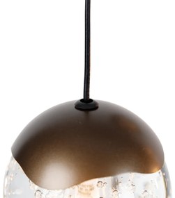 Eettafel / Eetkamer Design hanglamp donker brons met helder glas 12-lichts - Inge G9 Binnenverlichting Lamp