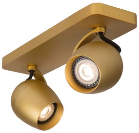 Lucide Preston plafondlamp 2x 5W goud mat