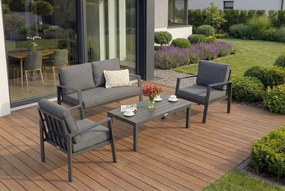 Zakintos Coffee 4 antraciet aluminium set Garden Point