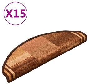 vidaXL Trapmatten zelfklevend 15 st 65x21x4 cm bruin