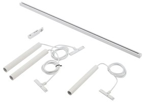 Modern railsysteem met 3 hanglampen wit 1-fase - Slimline Keno