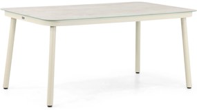 Dining Tuintafel rechthoekig 160 x 90 cm Aluminium/Ceramic glass Taupe Tavano