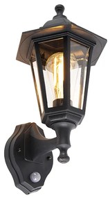 Klassieke buiten wandlamp zwart met bewegingssensor - New Haven