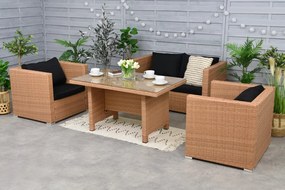 Tuinmeubelen van kunststof rotan Rome Apetito 4 Garden Point honing