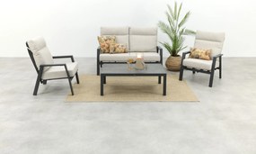 Lagos/Atlanta stoel-bank loungeset 4-delig verstelbaar - Antraciet