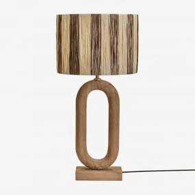 Tiberia Mangohouten Tafellamp Mangohout & Bruin Café Ø30 Cm - ↑25 Cm Marsali - Sklum