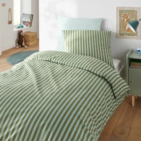 Bedset van 50% gerecycled katoen, Sacha groen