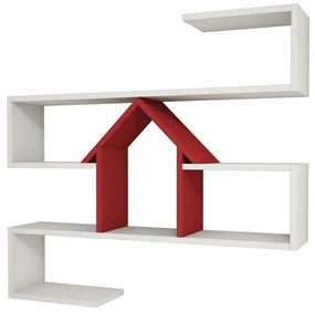 Homemania Wandschap Nest 100x22x93 cm wit en rood