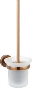 Saqu Eurotrend toiletborstel met wandhouder geborsteld koper