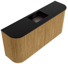 Mondiaz Joya 95cm toiletmeubel ronding links/rechts oak met wastafel faye midden 1 kraangat urban