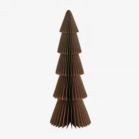 Set Van 2 Kerstbomen Van Jesper-papier Karamelbruin Met Gouden Rand & ↑29,5 Cm - Sklum