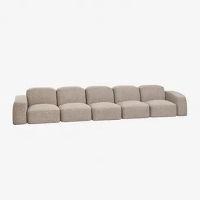 Bastian 5-delige Modulaire Bank Bouclé Mokkabruin - Sklum