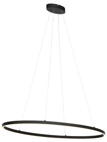 Eettafel / Eetkamer Design hanglamp zwart ovaal incl. LED 3-staps dimbaar - Ovallo Design Binnenverlichting Lamp