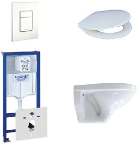 Adema Classico toiletset bestaande uit inbouwreservoir, toiletpot, toiletzitting en bedieningsplaat wit 0720003/0729205/4345100/0261520/