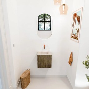 Mondiaz Joya DLux 40cm toiletmeubel dusk met wastafel faye midden zonder kraangat frappe