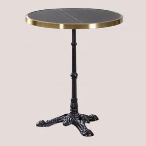 Ronde Bar Tafel Ø60cm In Azteekse Gres Zwart - Sklum