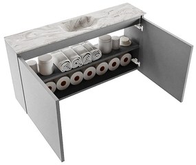 Mondiaz Ture DLux toiletmeubel 100cm plata met wastafel glace midden zonder kraangat