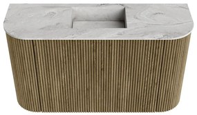 Mondiaz Joya DLux 75cm toiletmeubel ronding links/rechts dusk met wastafel faye midden zonder kraangat glace