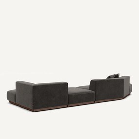 Open hoekbank rechts XL chenille fluweel, Jacopo