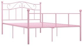 vidaXL Bedframe metaal roze 140x200 cm