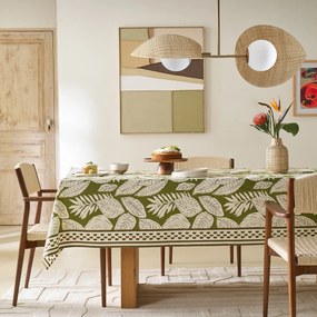 Dubbele lamp, opaline, rotan en messing Javana