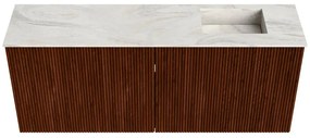 Mondiaz Joya DLux 100cm toiletmeubel ruby met wastafel faye rechts 1 kraangat ostra