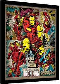 Ingelijste poster Iron Man - Retro