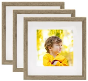 vidaXL Fotolijsten 3 st voor 20x20 cm foto 3D 28x28 cm donkerhoutkleur