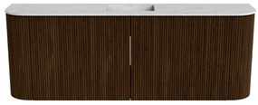 Mondiaz Joya DLux 115cm toiletmeubel ronding links/rechts walnut met wastafel faye midden 1 kraangat opalo