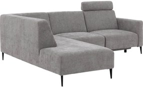 Goossens Hoekbank Tiolo Met Relaxfunctie En Hoofdsteun grijs, stof, 3-zits, modern design met ligelement links
