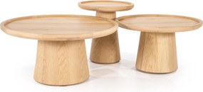 Eiken Bijzettafel Rond - 46 X 46cm.