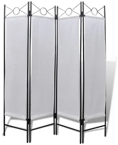 vidaXL Kamerscherm met 4 panelen inklapbaar 160x180 cm wit