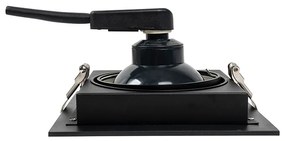 Moderne inbouwspot zwart 18 cm verstelbaar - Artemis 111