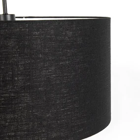 Stoffen Eettafel / Eetkamer Moderne hanglamp zwart met zwarte kap 50 cm - Combi 1 Modern E27 rond Binnenverlichting Lamp