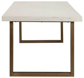 Richmond Interiors Whitebone Witte Visgraat Eettafel Met Messing - 235 X 100cm.