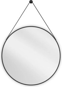 Mexen String ronde badkamerspiegel 70 cm, zwarte rand - 9854-070-070-000-70