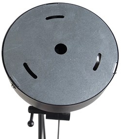 Hanglamp zwart met plisse kappen crème 35 cm 2-lichts - Blitz