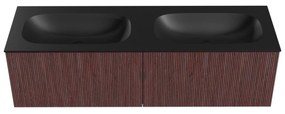 Mondiaz Kurve 150cm badmeubel ruby met 2 lades en wastafel big small dubbel zonder kraangat urban