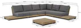 Loungeset 6 personen Teak Old teak greywash Lifestyle Garden Furniture Hilton