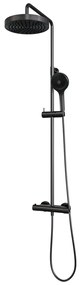 Brauer Stripe opbouw regendouche met 25cm hoofddouche en 3 standen handdouche gunmetal geborsteld PVD