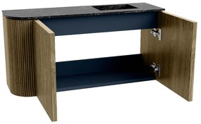 Mondiaz Joya DLux 80cm toiletmeubel ronding links dusk met wastafel faye rechts zonder kraangat lava