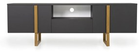 Tenzo Birka Modern Tv-meubel Antraciet Met Eiken - 177x43x59cm.