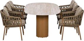 4 Seasons Biarritz tuinset 7-delig amber - Colorado tuintafel 240x105 cm ovaal