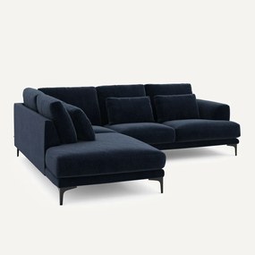 Hoekbank links fluweel chenille Marsile