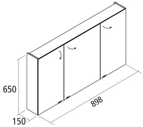 Muebles Ally spiegelkast 90x65cm