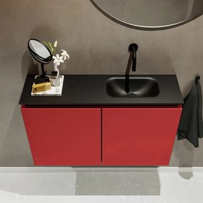 Mondiaz Ture 80cm toiletmeubel fire met wastafel urban rechts geen kraangat