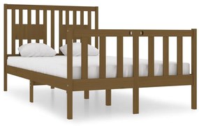 vidaXL Bedframe massief hout honingbruin 120x190 cm 4FT Small Double