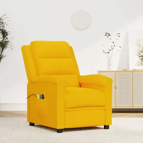vidaXL Massagestoel elektrisch fluweel geel