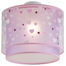 Kinder plafondlamp roze met hartjes - Harrie in Love