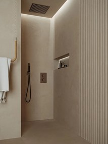 Saniclear Cube Pro inbouw regendouche met inbouw douchekop 30x30cm en staafhanddouche verouderd messing